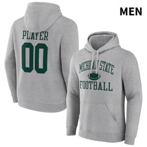 Men's Michigan State Spartans NCAA #00 Custom Gray NIL 2022 Fanatics Branded Gameday Tradition Pullover Football Hoodie RB32P68PI